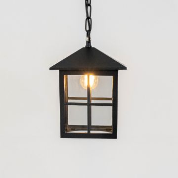 post office outdoor hanging light black light on white background