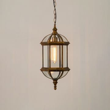 Valencia Gold Hanging Light On White Background