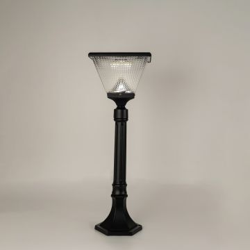 Poisha-Outdoor-Solar-Pole-Light-Light-On-White-Background