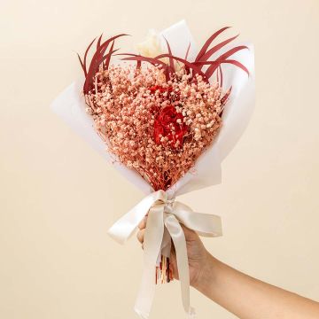 Peach Love Infinity Rose BouquetHand Image