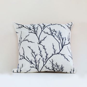 Saxe Blanc Embroidered Stylish Cushion Cover White Background