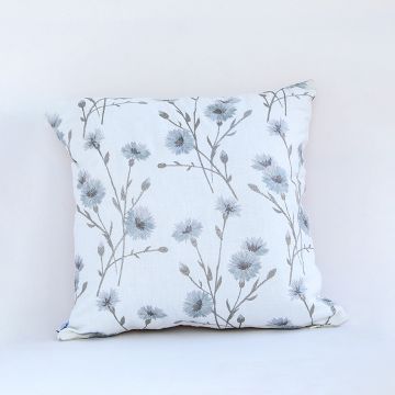 Serein Blanche Embroidered Cushion Cover White Background