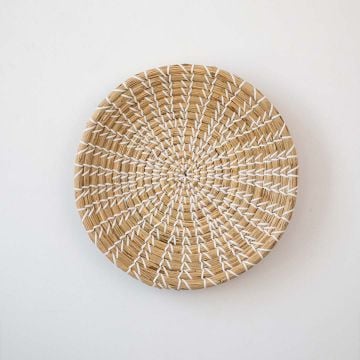 Tomas Handwoven Sabai Grass Hanging Wall Basket - White White Background