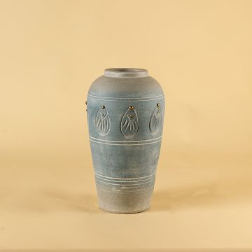 Sky Stone Terracotta Vase Small White Background
