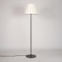Fanny Linear Black Floor Lamp with Pleated Empire Softback Lamp shade - White