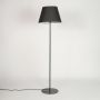 Fanny Linear Black Floor Lamp with Barrel Shade - Black