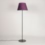 Fanny Linear Black Floor Lamp with Velvet Shade - Purple
