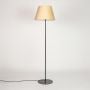 Fanny Linear Black Floor Lamp with Suede Shade - Gold