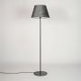 Fanny Linear Black Floor Lamp with Suede Shade - Black