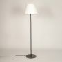 Fanny Linear Black Floor Lamp with Barrel Shade - White