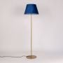 Klaviyo Linear Gold Floor Lamp with Suede Shade - Blue