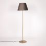 Klaviyo Linear Gold Floor Lamp with Suede Shade - Dark Grey