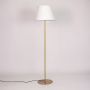 Klaviyo Linear Gold Floor Lamp with Barrel Shade - White