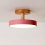 Macaron Loft LED Ceiling Light Pink Light on White Background