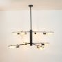 ariel 8 light chandelier black light on white background