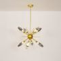 aalto starburst chandelier chrome light on white background