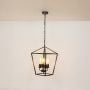 urban loft 4 light geometric iron chandelier black light on white background