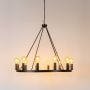 cahua 12 light matte black drum chandelier light on white background