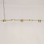 5 light linear led island chandelier gold light on white background