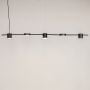 5 light linear led island chandelier black light on white background