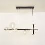 soho 8 light modern luxury linear chandelier light on white background