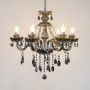 amaris 6 light crystal chandelier light on white background