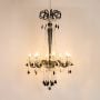 noir royal crystal chandelier black light on white background