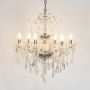 belmora 6 light crystal chandelier light on white background