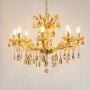 seraphina 8 light crystal chandelier gold light on white background