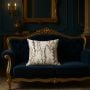 fern designer copper brown embroidered cushion cover main lifestyle