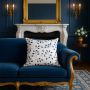 Pecan Designer Blue Embroidered Cushion Cover