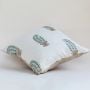 Green Fleur Embroidered Cushion Cover White Background 1