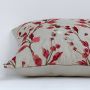 Flora Embroidered In Crimson Cushion Cover Closeup
