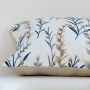 Fern Designer Multicolored Embroidered Cotton Cushion Cover Closeup