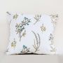 Cotton Cushion Covers Embroidered With Blossoms White Background