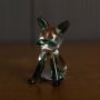 Crystal Glass Cute Lying Cat - Blue