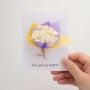 belle ame bouquet handmade card dried flower gift card white background
