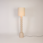 aska metal floor lamp beige light on white background