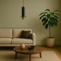 Cylindrical Marble Pendant Lamp Black Lifestyle