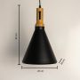 Olov Black Wood Top Scandinavian Style Pendant Light