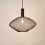 Parachute Mesh Pendant Light - BlackLight On White Background
