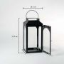 Ebony Black Metal Lantern - Medium