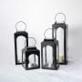 Ebony Black Metal Lantern - Medium