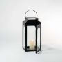 Ebony Black Metal Lantern - Medium Light On White Background-1