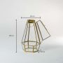 European Style Faceted Gold Metal & Glass Tealight Lantern - Small