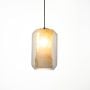 Marble Grain Glass Cylindrical Pendant Lamp Light On White Background