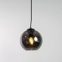 Modern Loft Smoky Grey Glass Pendant Light On White Background
