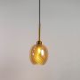 Glimmer Glow Gold Glass Hanging Pendant Lamp Oval Shade White Shade On White Background