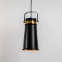 Industrial Matte Black Metal Hanging Light Light Off White Background