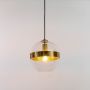 Glass Globe Gold Metal Hanging Pendant Light